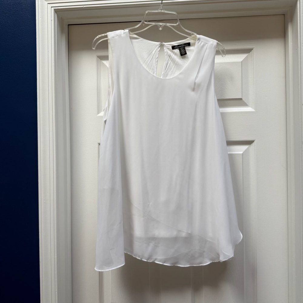 Kenneth Cole White Sleeveless Blouse